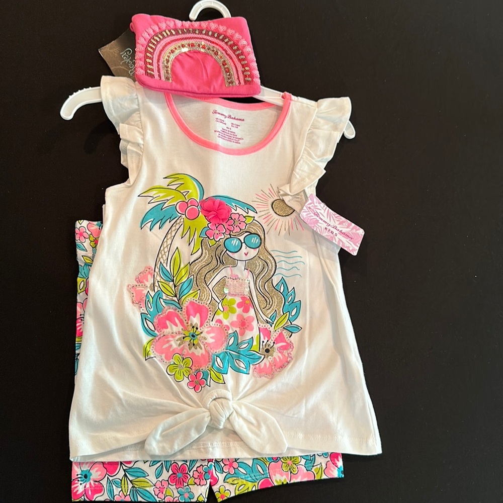 Girls 3pc mermaid shirt set - size 5/6 - BNWT